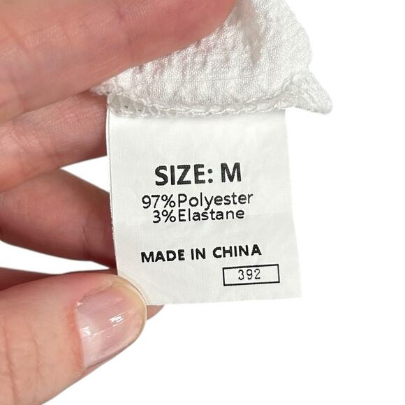 Unbranded White Multicolor Crochet Tassel Tie Short Sleeve Top Womens Medium - Picture 4 of 6